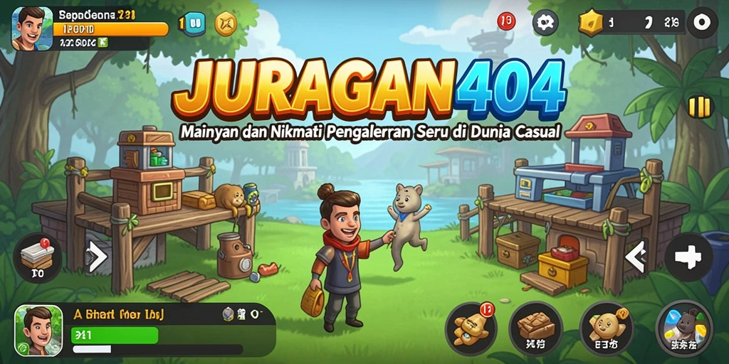 Screenshot gameplay casual dari JURAGAN404 yang menampilkan keseruan bermain.