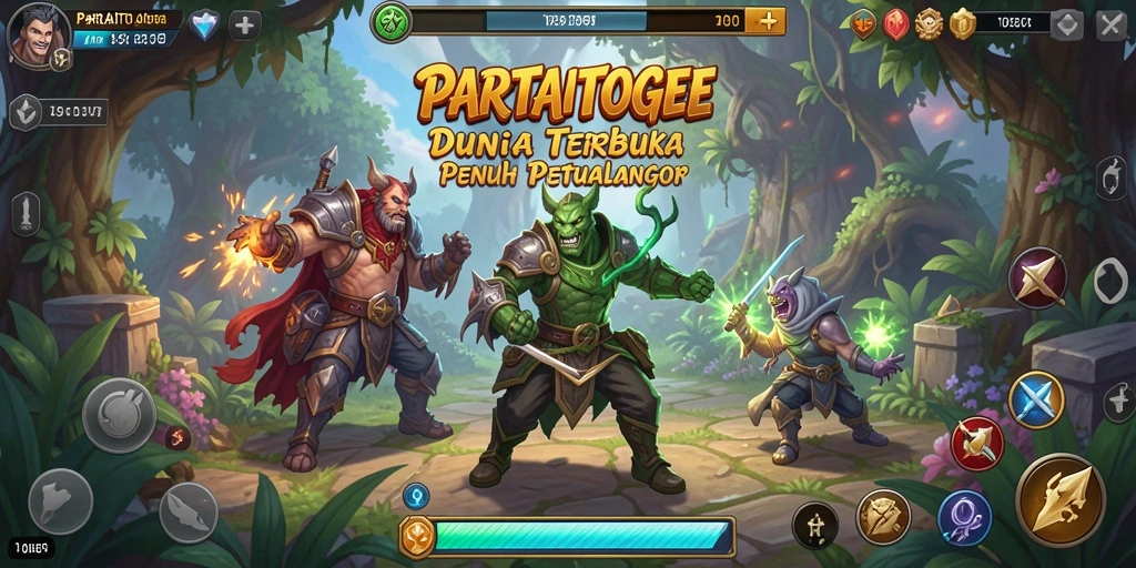 Tangkapan layar gameplay PARTAITOGEL menampilkan eksplorasi dunia yang luas.