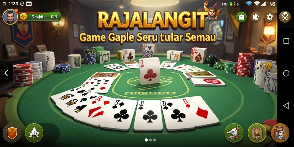 Tampilan gameplay seru dalam RAJALANGIT yang menampilkan Gaple.